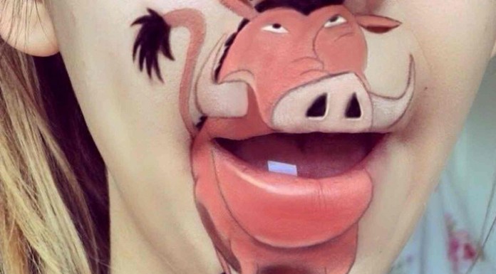 Esta chica hace divertidas maravillas con sus labios