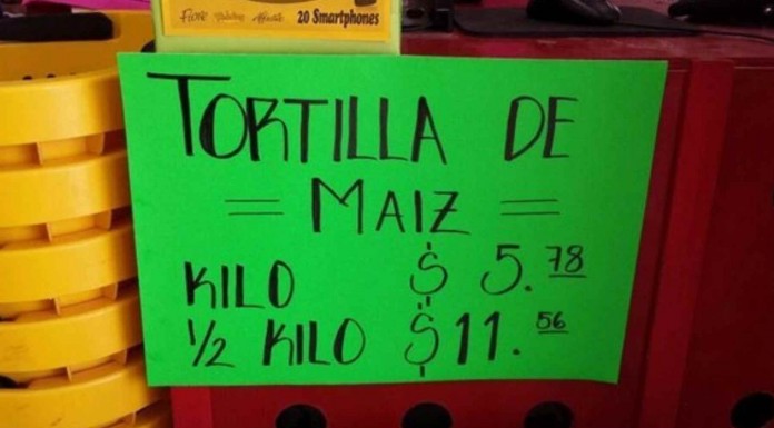 Carteles incoherentes en las tiendas