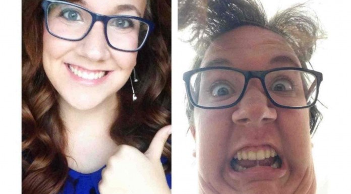 Chicas guapas poniendo caras feas