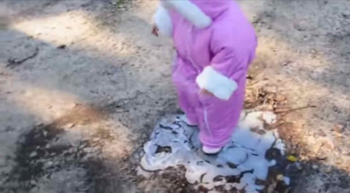 Esta niña está jugando con un poco de nieve cuando pierde el equilibrio ¿qué crees que pasará? Descúbrelo porque es súper gracioso