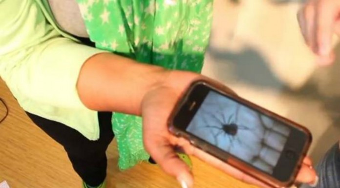 Araña saliendo ¡de un móvil!